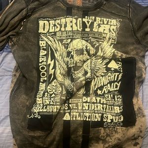 Affliction reversible long sleeve t shirt